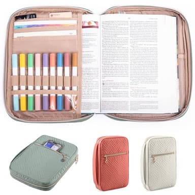 APLUFINE Bible Cover for Women - Soft Bible Case - Carrying Book Case for Bible Accessories - Bible Holder Case for Women - Girls Bible Bag - Bible Carrier - Bible Sleeve - Church Bag - Image 1