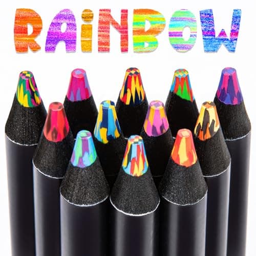 Yangmei Stocking Stuffers, Stocking Stuffers for Teen Girls, 12 Rainbow Colored Pencils, Teen Girl Gifts, Art Supplies for Kids 9-12, Arts and Crafts for Kids 8-12, Gifts for 4-12 Year Old Girls - Image 1