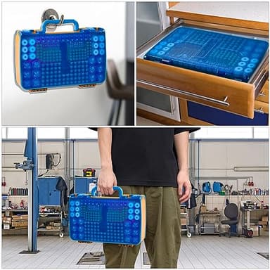 Battery Storage Organizer Case Holder Box with Tester, Double-Sided Batteries Fits for 269 Caddy Container AA AAA AAAA 3A 4A 9V C D Lithium 23A 4LR44 CR123A CR1632 CR2032 - Yellow - Image 6