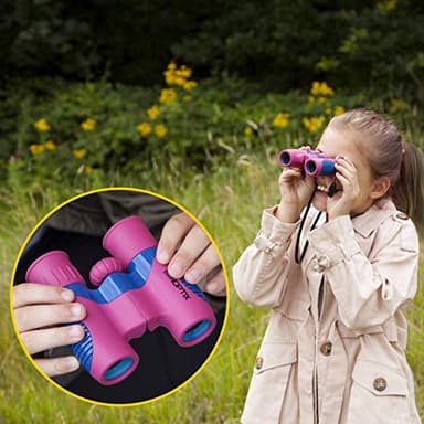 Binoculars for Kids, Girls or Boys Real Kids Binoculars in Vibrant Green Blue - Includes Sticker Book with 40 Bird Species - Small Toys for Toddlers - Image 9