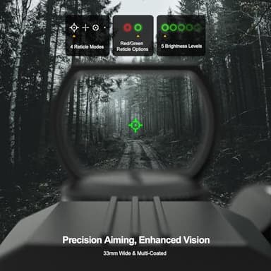 Feyachi RSL-88 Reflex Sight - 4 Reticle Red & Green Dot Sight Optics with Integrated Green Laser Sight Less Than 5mW Output with Pressure Switch - Image 2