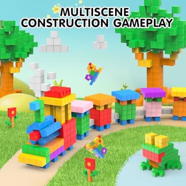 AuntyFey 64 Pcs Magnetic Blocks, Magnet Blocks, Magnetic Cubes Blocks for Kids, Learning Educational Stem Blocks for Kids Ages 4-8 - Image 3