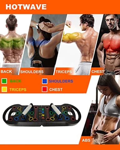 HOTWAVE Portable Exercise Equipment with 18 Gym Accessories.20 in 1 Push Up Board Fitness,Resistance Bands with Ab Roller Wheel,Full Body Workout at Home - Image 2
