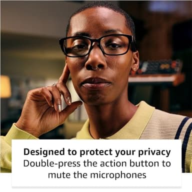 Amazon Echo Frames, an Alexa device (newest model), Smart glasses with Alexa, Rectangle frames in Classic Black with blue light filtering lenses - Image 6