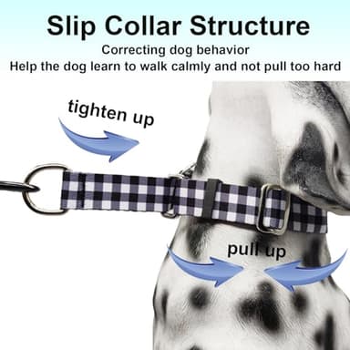 Fidohug Martingale Collar for Small Dogs with Buckle Adjustable Nylon No Pull Training Dog Collars (Black White Checkered, Small) - Image 5