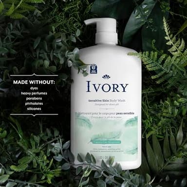 Ivory Body Wash, Designed for the Whole Family, Gentle Formula, Free of Dyes Heavy Perfumes Parabens Phthalates & Silicones, Fragnance-Free, 35 oz - Image 3