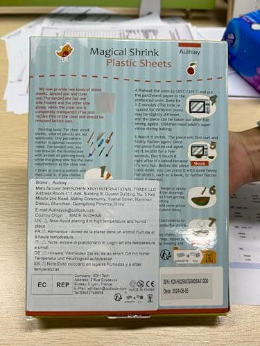 Auihiay 198 Pieces Shrink Plastic Kit Includes 20 Sheets Shrink Papers, Hole Punch, Keychain Accessories and Pencils for Shrinky Art and DIY Keychain Making Easter Mother Day Ornament - Image 8