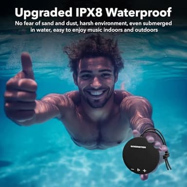 Monster Bluetooth Speaker, IPX8 Shower Speaker Waterproof, Bluetooth 5.4 with Loud HD Sound and Robust Bass, Extra Long Playtime Punchy, for Home, Beaches Portable Wireless Outdoor Speakers - Image 2