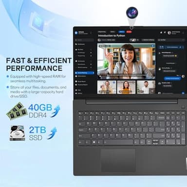 Lenovo V15 Premium Business Laptop - 15.6" FHD Display, IntelCore i7-1355U Processor, Wi-Fi 6, Numeric Keypad, HDMI, RJ45, Windows11 Pro, Office Lifetime (40GB RAM, 1TB SSD) - Image 3