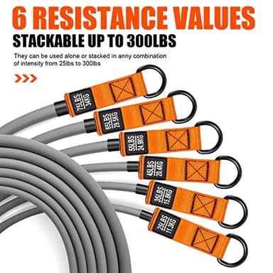 HPYGN Heavy Resistance Bands, 300LBS Exercise Bands for Working Out, Fitness Bands with Handles, Workout Bands for Men, Weight Bands Set for Muscle Training, Strength, Slim, Yoga, Home Gym Equipment - Image 6