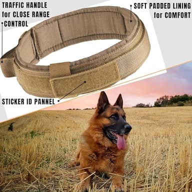 ADITYNA - Tactical Dog Collar for Large Dogs - Soft Padded, Heavy Duty, Adjustable Dog Collar with Handle for Training and Walking - Image 3