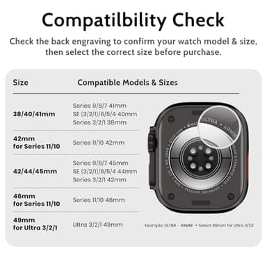 amBand Bands Case Screen Protector Compatible with Apple Watch Ultra 3/2/1 49mm for Men, M1 Sport Series Rugged Cover Strap and 9H Tempered Glass, Military Protective Bumper for iWatch 49 mm Men Black - Image 8