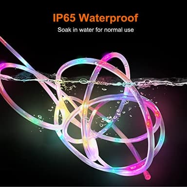 SINGCHUNGTE Solar Colorful Rope Lights, 66Ft 200 LED Waterproof Rope Lights for Outside, Solar Rope Light Outdoor Indoor, Rope Light for Outdoor Wedding Garden Holiday Lights Decoration(Multicolor) - Image 2