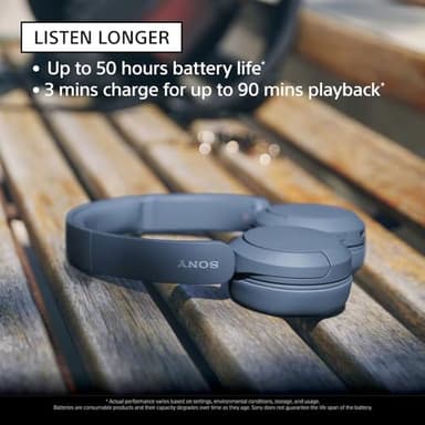 Sony WH-CH520 Wireless Headphones Bluetooth On-Ear Headset with Microphone and up to 50 Hours Battery Life with Quick Charging, Cappuccino - Image 2