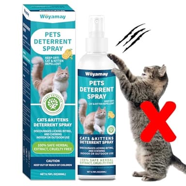 Woyamay Cat Deterrent Spray, Cat Scratch Deterrent for Furniture, Cat Repellent Spray to Keep Cats Away, Cat Repellent Spray for Furniture Indoor & Outdoor, Prevent Scratching, Digging & Chewing 200ml - Image 1