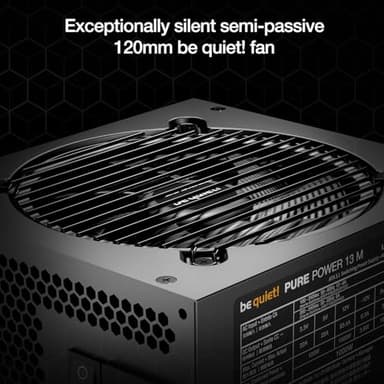 be quiet! Pure Power 13 M 1000W Power Supply, 80 Plus® Gold Certification, ATX 3.1 PSU, Support for PCIe 5.1 GPUs, semi-Passive 120mm be quiet! Fan, LLC Technology, Single Rail, for Overclocked GPUs - Image 2