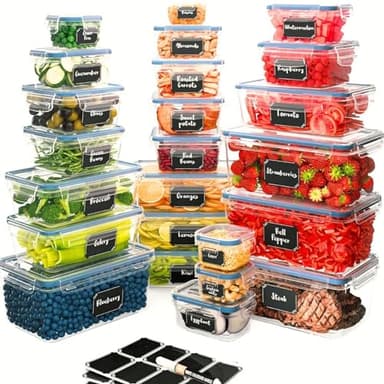 Chefs Path 48 Piece BPA-Free Plastic Food Storage Container Set with 24 Containers and 24 Lids for Kitchen Pantry Organization and Meal Prep - Image 1