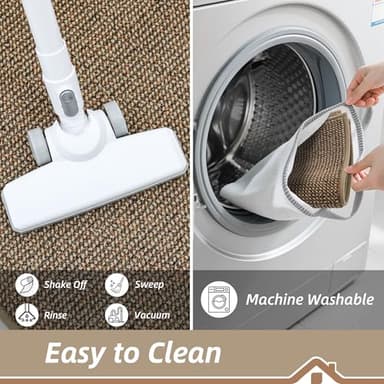 BEQHAUSE Dirt Trapper Door Mat 32" x 48", Non-Slip Washable Doormats Entrance Mat, Dirt Resistant and Absorbent Welcome Mat, Low Profile Floor Mats for Front Back Door and Entryway, Beige - Image 7