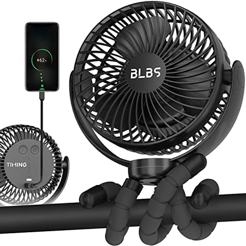 Stroller Fan - 65Hrs 12600mAh Rechargeable, Timing Car Seat, Portable Clip On Battery Operated for Baby, Peloton, Treadmill, Golf Cart, Beach, Bed, Dog - Image 1