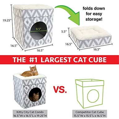 Kitty City Indoor Cat Cube Furniture, White Cube - Image 3