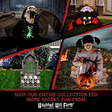 Haunted Hill Farm Soul Sucker Demon Reaper with Child by Tekky, Motion-Activated Talking Halloween Animatronic for Creepy Indoor or Covered Outdoor Halloween Decorations, Plug-in or Battery Operated - Image 8