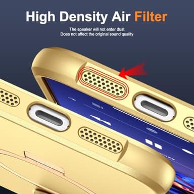 SKYLMW Compatible with iPhone 16 Pro Max Case with Invisible Magnetic O-Ring Stand Military-Grade Case for iPhone 16 ProMax 6.9" [Compatible with Mag-Safe][Great Grip Feeling], Gold - Image 8