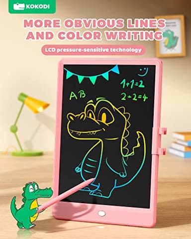 KOKODI LCD Writing Tablet,Gifts for 3 Years Old Boys and Girls,10 Inch Colorful Doodle Board Drawing Tablet, Erasable Reusable Electronic Drawing Pads, Educational and Learning Toy for Kids - Image 2