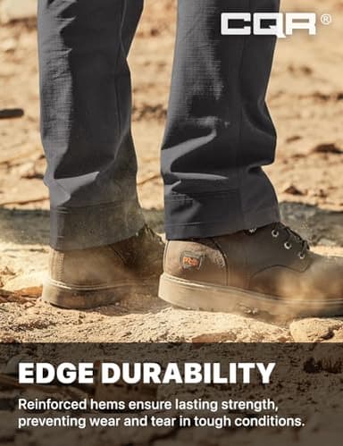 CQR Men's Quick Dry Work Pants, Water Resistant Outdoor Tactical Pants, Lightweight Stretch Cargo Hiking Pants, Frontline Charcoal, 38W x 30L - Image 6