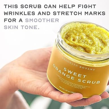 Brooklyn Botany Sweet Orange Body Scrub - Moisturizing and Exfoliating Body, Face, Hand, Foot Scrub - Fights Stretch Marks, Fine Lines, Wrinkles - Great Gifts for Women & Men - 10 oz - Image 7
