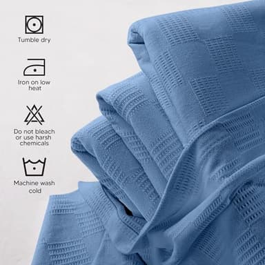 Utopia Bedding Wedgewood 100% Cotton Blanket [King Size - 90x108 Inch] 350GSM Lightweight, Soft and Breathable Thermal Blanket for All Seasons - Image 4