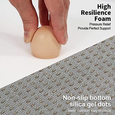 BUYUE Thickened 2.5" Friendly Woven Fabric Dining Chair Cushion, U-Shape High Density Foam Comfortable Chair Pad for Kitchen, Slip Resistant Indoor Seat Cushion (1 Piece, Dark Gray) - Image 5