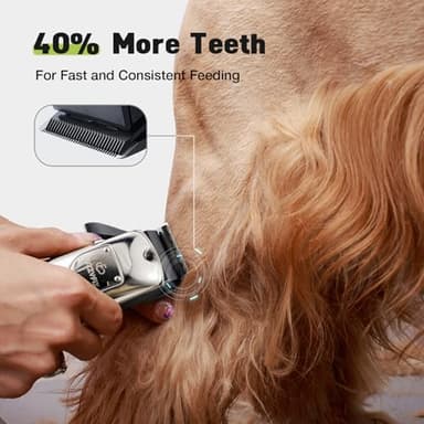 FuzzyFix Dog Grooming Kit, Dog Clippers for Grooming for Thick Heavy Coats, Professional Pet Paw Trimmer Nail Grinder Low Noise Rechargeable Stainless Steel Hair Trimmer for Dogs Cats Animals - Image 3