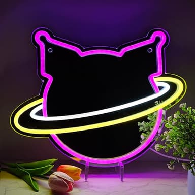 Anime Neon Sign Kuromii Neon Night Light for Wall Decor, Kuromii Planet Neon Mirror, Anime Room Decor, Kawaii Home Decor, Unique Wall Art - Image 1