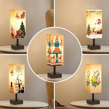 Small Table Lamp for Bedroom - Bedside Lamps for Nightstand, Minimalist Night Stand Light Lamp with Square Fabric Shade, Desk Reading Lamp for Kids Room Living Room Office Dorm - Image 7