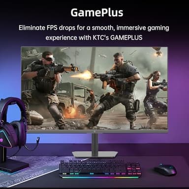 KTC 24 Inch 180Hz Gaming Monitor, 2K QHD Fast IPS PC Gaming Monitor, 1440p 1ms Computer Monitor 144Hz, G-Sync and FreeSync Compatibility, HDR Support, HDMI Displayport, VESA, Q24T09 - Image 3
