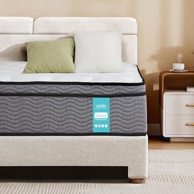 LIKIMIO Full Mattress, 12 Inch Memory Foam Mattress for Pressure Relief, Medium Firmness, Individually Wrapped Coils Breathable Knitted Fabric with Motion Isolation, Non-Slip CertiPUR-US Certified - Image 1