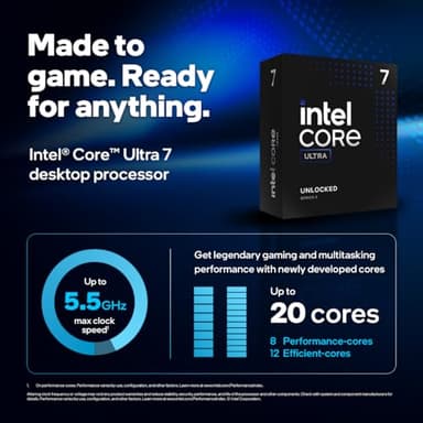 Intel Core Ultra 7 Desktop Processor 265K - 20 cores (8 P-cores + 12 E-cores) up to 5.5 GHz - Image 2