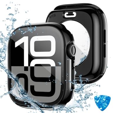 Tensea (2 in 1) for Waterproof Apple Watch Screen Protector Case Series 11/10 46mm Accessories, 360 Front and Back, iWatch PC Face Cover with Tempered Glass for Women Men, 46 mm - Image 1