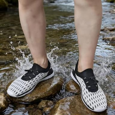 DOUSSPRT Women's Water Shoes Quick Drying Sports Aqua Shoes White Size 5.5 - Image 2