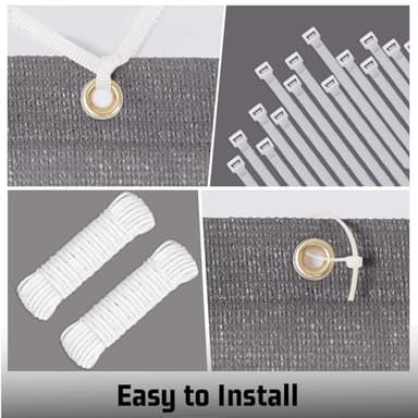 SUNNY GUARD Shade Cloth 6x10 FT Sun Screen Fabric Cover Tarp with Grommets for Pergola Backyard Garden, Dark Grey - Image 7