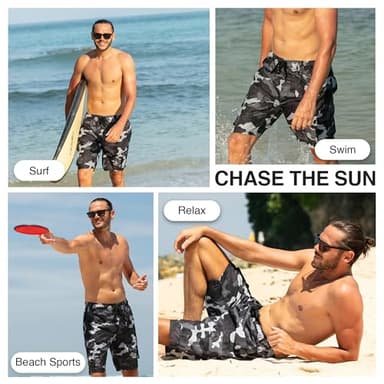 Kanu Surf Men's Barracuda Swim Trunks (Regular & Extended Sizes), Camo Black, 4X - Image 6