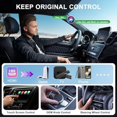 Wireless CarPlay Adapter for Apple,Plug and Play CarPlay Wireless Adapter with HDMI Input for Fire TV Sticks and Game Consoles,Fit for Cars with Factory Wired CarPlay from 2016 & iOS 10+ Phone - Image 4