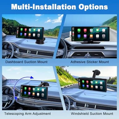 Carplay Screen for Car,10.26 inch Portable Car Play & Android Auto Touch Screen,4K Front & 1080P Rear Backup Camera Car Stereo,Loop Recording,GPS,Voice Control,Mirror Link,FM,AUX for All Vehicles - Image 7