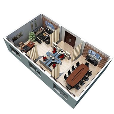 RYB HOME Decor Freestanding Office Partition Wall Divider Curtain, Grommet Top Contemporary Blackout Curtain Panel for Home Theatre/Bedroom/Garage, 9 ft Tall x 15 ft Wide, Cream Beige, 1 Piece - Image 7