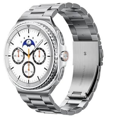 Metal Band Compatible with Samsung Galaxy Watch 8 40mm/44mm/Classic 46mm 2025,No Gap Business Stainless Steel Strap for Galaxy Watch8 Men Women,NOT for Other Models(Silver) - Image 1