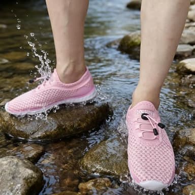 DOUSSPRT Women's Water Shoes Quick Drying Sports Aqua Shoes Pink Size 10 - Image 2