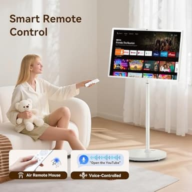 32-Inch Portable Smart TV on Wheels with Touch Screen Monitor | 8G RAM +128G Storage | 8-core CPU Qualcomm | Built-in 8-10H Battery | 8MP Webcam | Android 13 OS | Full Swivel Rotation | Remote Control - Image 8