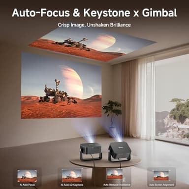 [1200 ANSI/Auto Focus & Keystone/Built-in APPs] 4K Outdoor Projector with Wifi and Bluetooth, Smart Portable Proyector with Built in Apps Netflix/YouTube/PrimeVideo & Dolby, Home Theater with HDR10+ - Image 5
