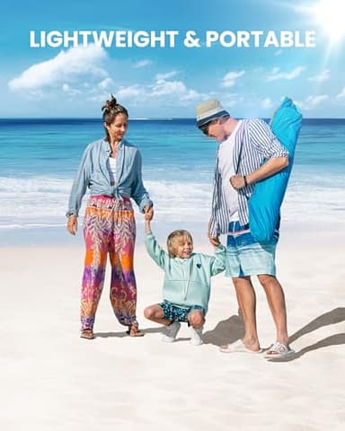 OutdoorMaster Pop Up Beach Tent for 4 Person - Easy Setup and Portable Beach Shade Sun Shelter Canopy with UPF 50+ UV Protection Removable Skylight Family Size - Blue - Image 6