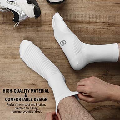 PAPLUS Compression Athletic Crew Socks (6 Pairs) for Men & Women - Image 5